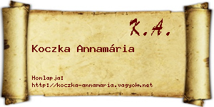 Koczka Annamária névjegykártya