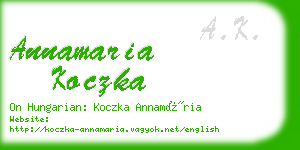 annamaria koczka business card
